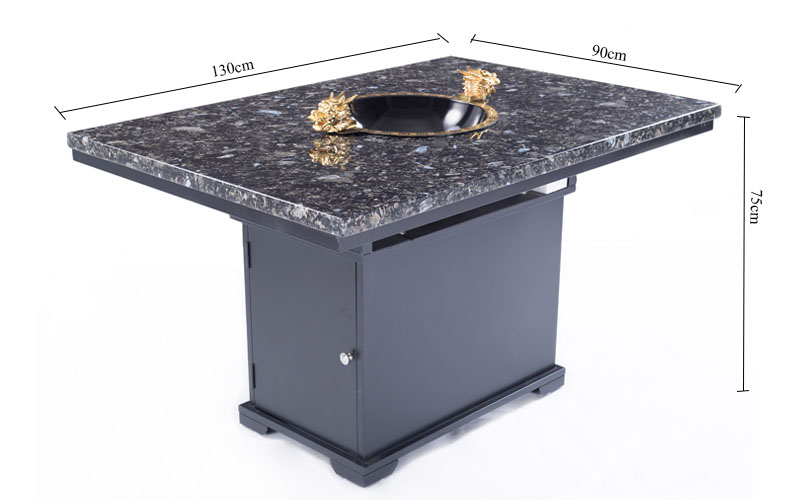 High Quality Marble Tabletop Restaurant Hot Pot Table’s size-CENHOT