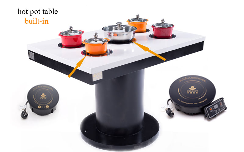  induction cooker and hot pot stockpot built-in the Commercial Customized Restaurant Indoor Hot Pot Table-CENHOT