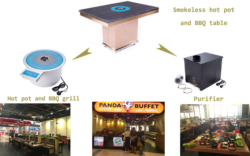 smokeless-hot-pot-and-barbecue-with-the-purifier-equipment-in-the-restaurant-CENHOT