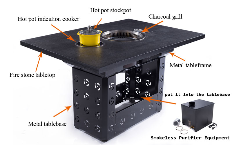 Korean-Charcoal-BBQ-WITH-PURIFIER-EQUIPMENT-SYSTEM-ON-THE-TABLE---CENHOT