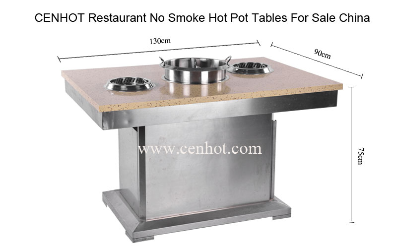 CENHOT Restaurant No Smoke Hot Pot Table size - CH-T25