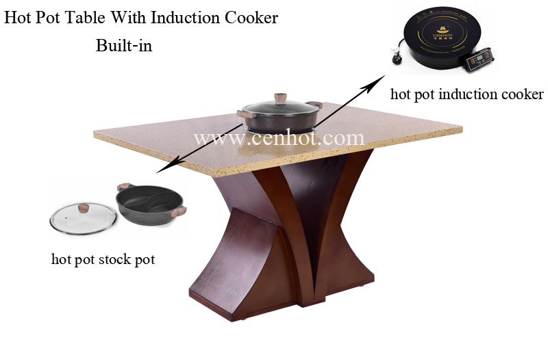 CENHOT-Custome-Hot-Pot-Table-With-1-Big-Induction-Cooker-effect---CH-T22