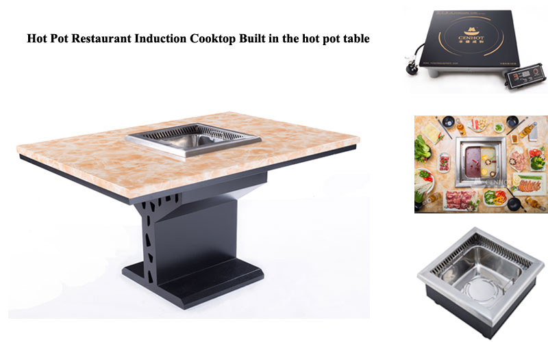 CENHOT Portable Hot Pot Restaurant Induction Cooktop built in the hot pot table