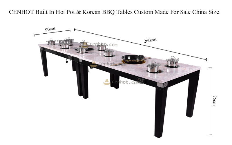 CENHOT Built In Hot Pot & Korean BBQ Tables Custom Made For Sale China size - CH-T29