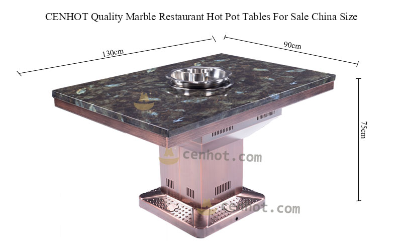 CENHOT Quality Marble Restaurant Hot Pot Tables For Sale China size