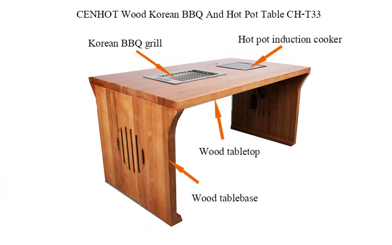 CENHOT Restaurant Hot Pot Table And BBQ Table structure