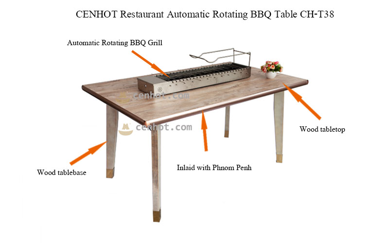 Restaurant Automatic Rotating BBQ Tables For Sale - CENHOT
