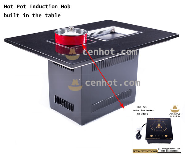 Hot Pot Restaurant Induction Hotplate built in the table - CENHOT